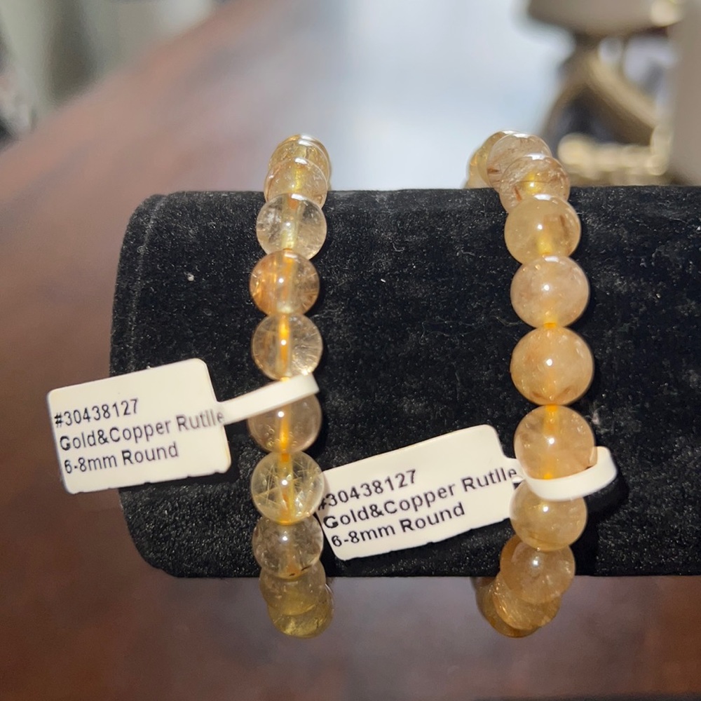 NEW⚡️RARE Gold & Copper Rutile 6-8mm bracelets